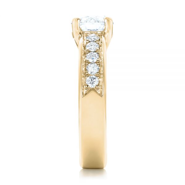 14k Yellow Gold 14k Yellow Gold Custom Diamond Engagement Ring - Side View -  102345