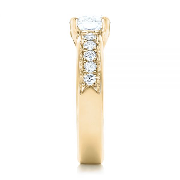 18k Yellow Gold 18k Yellow Gold Custom Diamond Engagement Ring - Side View - 102345