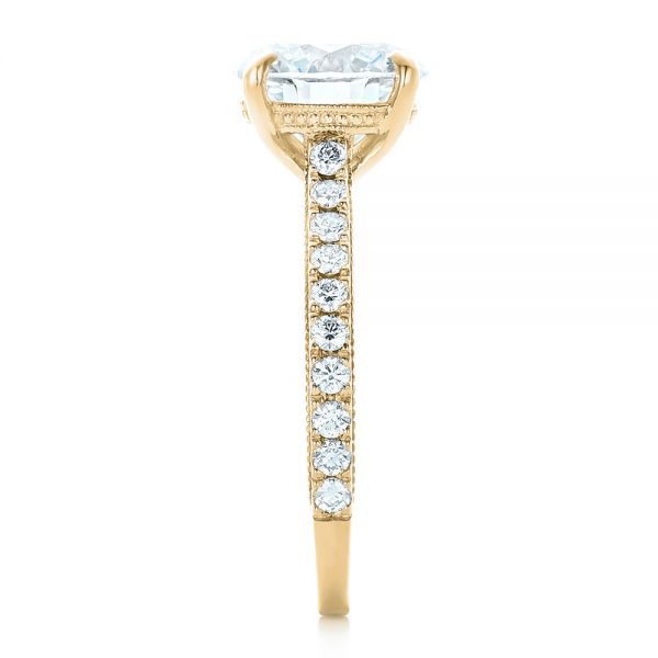 14k Yellow Gold 14k Yellow Gold Custom Diamond Engagement Ring - Side View -  102402