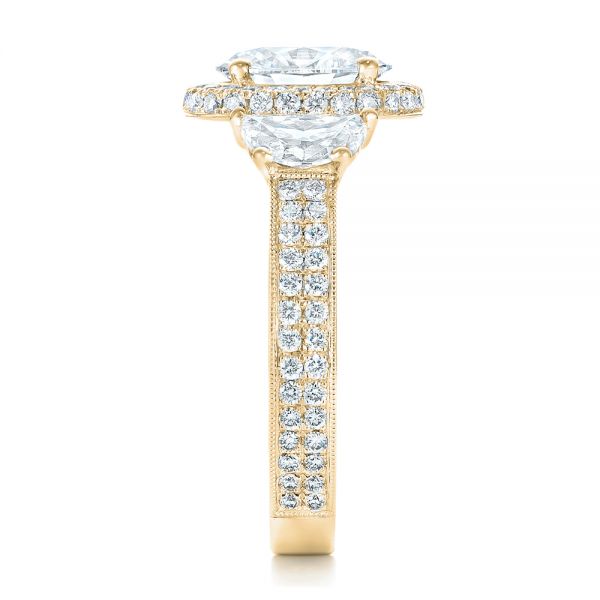 14k Yellow Gold 14k Yellow Gold Custom Diamond Engagement Ring - Side View -  102415
