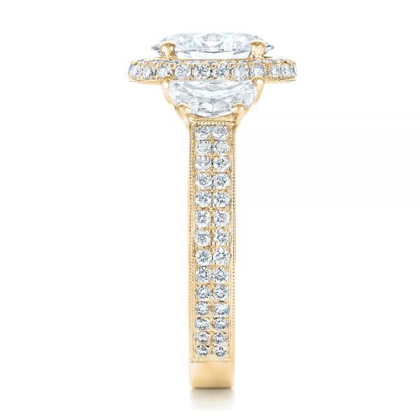 18k Yellow Gold 18k Yellow Gold Custom Diamond Engagement Ring - Side View - 102415