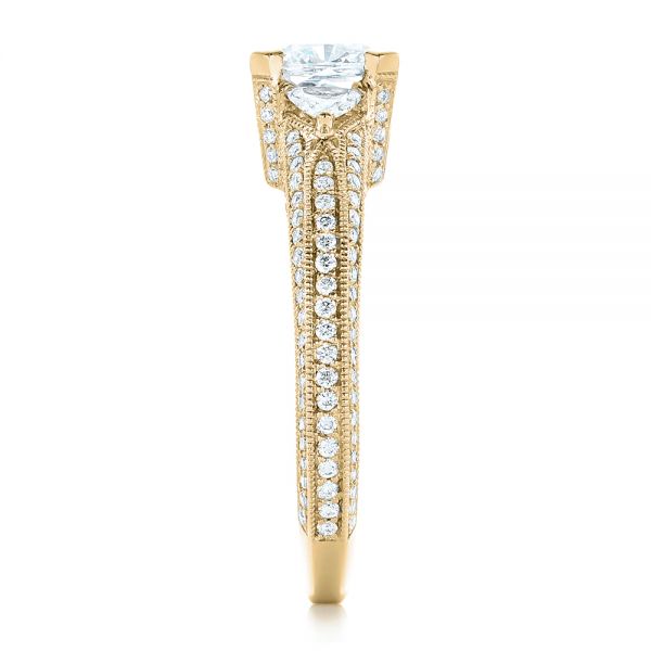 14k Yellow Gold 14k Yellow Gold Custom Diamond Engagement Ring - Side View -  102457