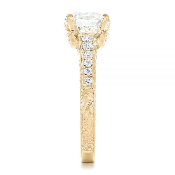 14k Yellow Gold 14k Yellow Gold Custom Diamond Engagement Ring - Side View - 102462