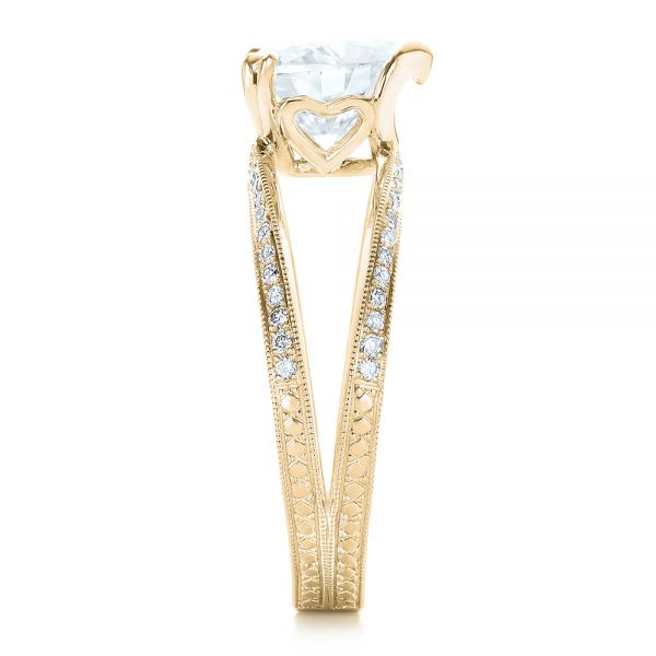 14k Yellow Gold 14k Yellow Gold Custom Diamond Engagement Ring - Side View - 102463