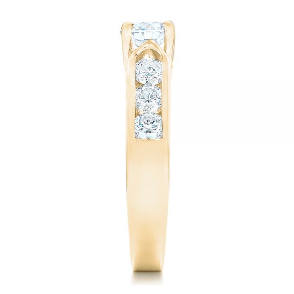 18k Yellow Gold 18k Yellow Gold Custom Diamond Engagement Ring - Side View -  102470