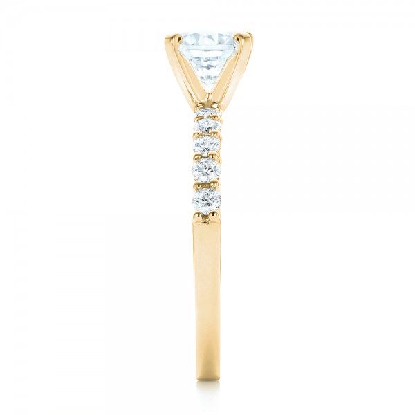 14k Yellow Gold 14k Yellow Gold Custom Diamond Engagement Ring - Side View - 102582