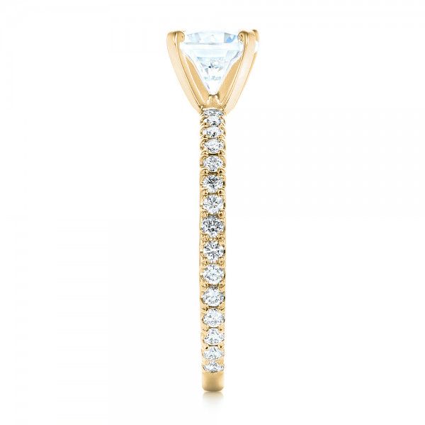 14k Yellow Gold 14k Yellow Gold Custom Diamond Engagement Ring - Side View - 102586