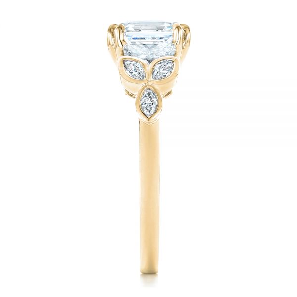 18k Yellow Gold 18k Yellow Gold Custom Diamond Engagement Ring - Side View - 102594