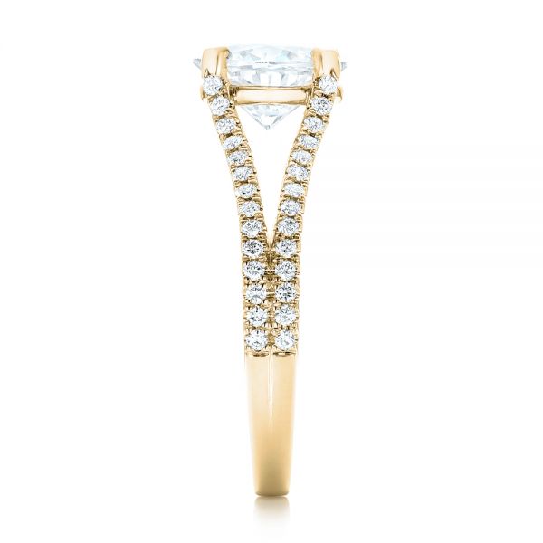 14k Yellow Gold 14k Yellow Gold Custom Diamond Engagement Ring - Side View -  102604