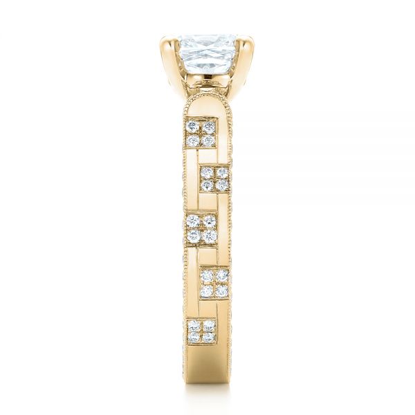 14k Yellow Gold 14k Yellow Gold Custom Diamond Engagement Ring - Side View - 102895