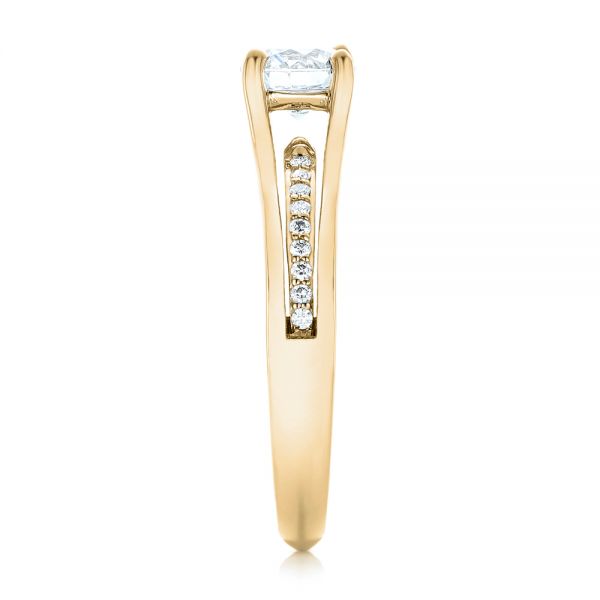 14k Yellow Gold 14k Yellow Gold Custom Diamond Engagement Ring - Side View - 102903