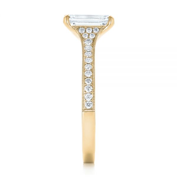 18k Yellow Gold 18k Yellow Gold Custom Diamond Engagement Ring - Side View - 102904