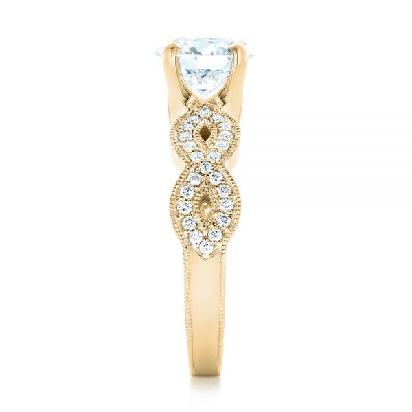 14k Yellow Gold 14k Yellow Gold Custom Diamond Engagement Ring - Side View -  102905