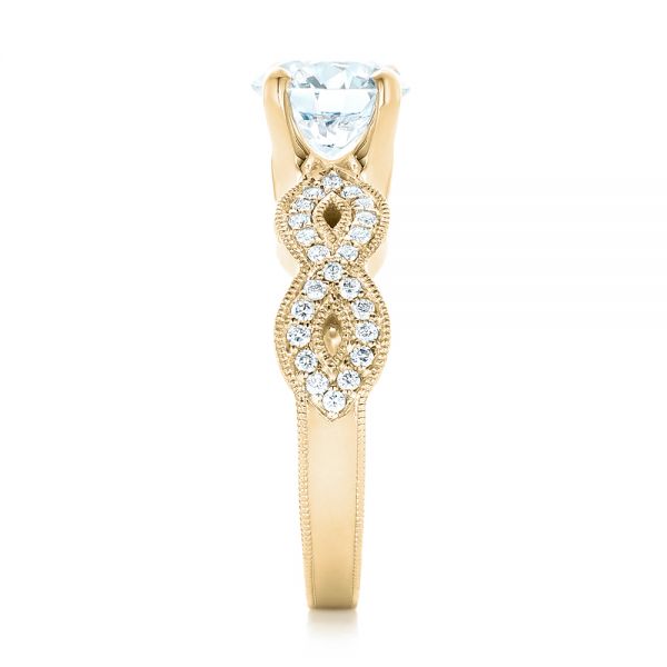 14k Yellow Gold 14k Yellow Gold Custom Diamond Engagement Ring - Side View - 102905