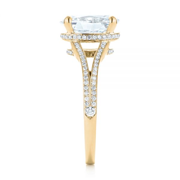 14k Yellow Gold 14k Yellow Gold Custom Diamond Engagement Ring - Side View -  102946