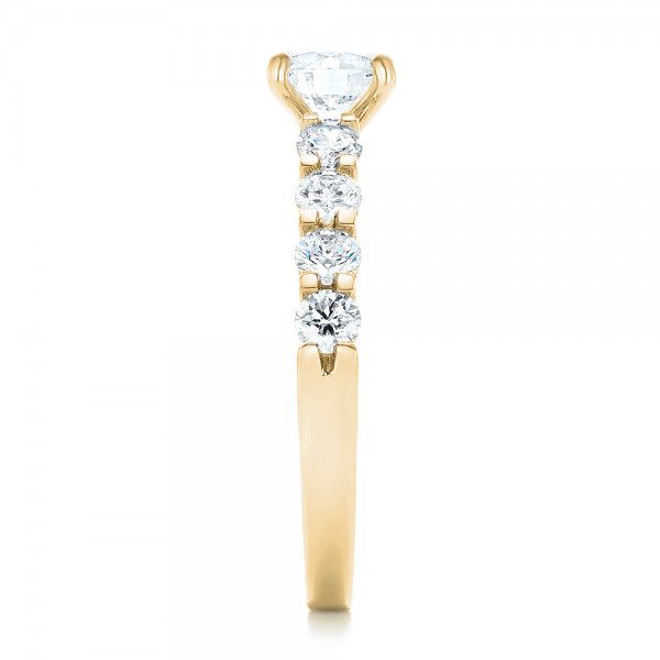 18k Yellow Gold 18k Yellow Gold Custom Diamond Engagement Ring - Side View -  102955