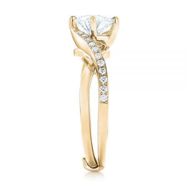 14k Yellow Gold 14k Yellow Gold Custom Diamond Engagement Ring - Side View -  102969