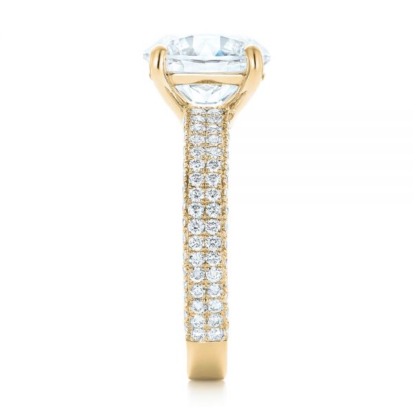 14k Yellow Gold 14k Yellow Gold Custom Diamond Engagement Ring - Side View - 102971