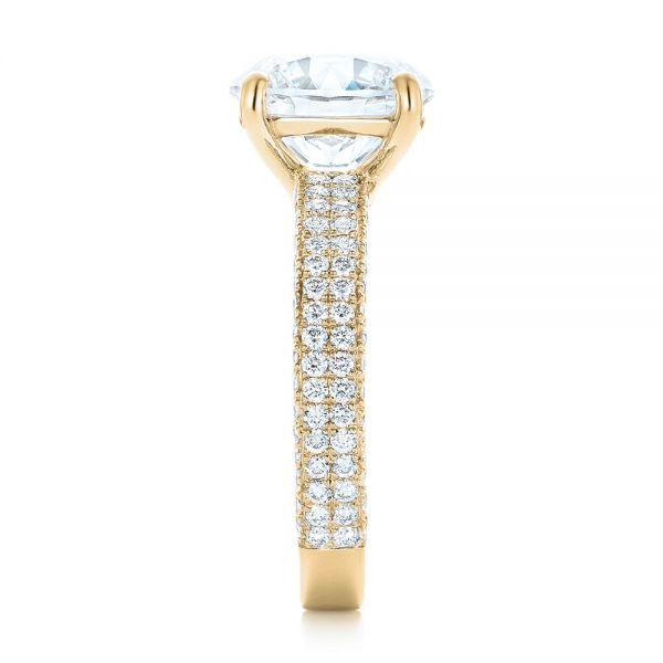 18k Yellow Gold 18k Yellow Gold Custom Diamond Engagement Ring - Side View -  102971