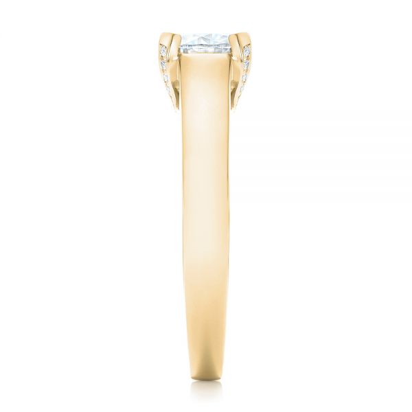 18k Yellow Gold 18k Yellow Gold Custom Diamond Engagement Ring - Side View -  102996