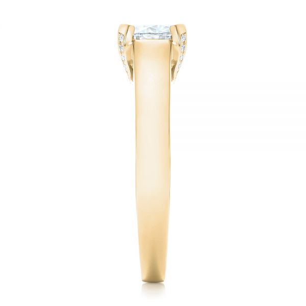 18k Yellow Gold 18k Yellow Gold Custom Diamond Engagement Ring - Side View - 102996
