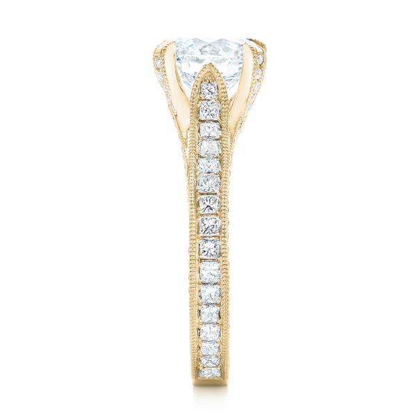 14k Yellow Gold 14k Yellow Gold Custom Diamond Engagement Ring - Side View - 103013