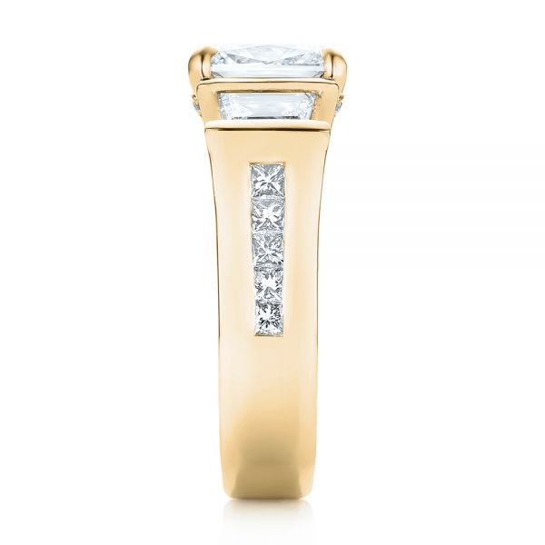 18k Yellow Gold 18k Yellow Gold Custom Diamond Engagement Ring - Side View -  103017