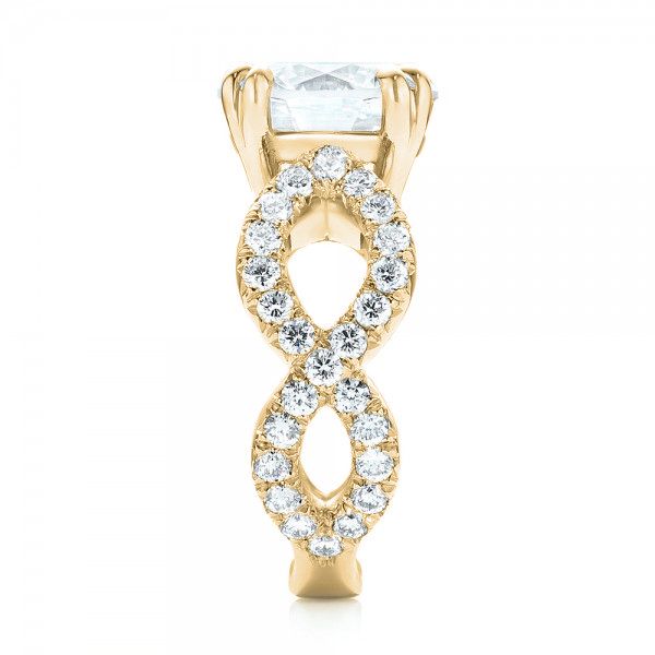 14k Yellow Gold 14k Yellow Gold Custom Diamond Engagement Ring - Side View - 103042
