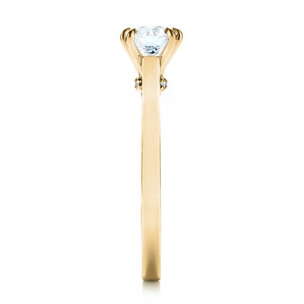 14k Yellow Gold 14k Yellow Gold Custom Diamond Engagement Ring - Side View -  103057