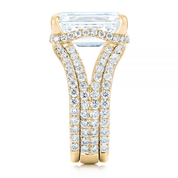 14k Yellow Gold 14k Yellow Gold Custom Diamond Engagement Ring - Side View -  103138