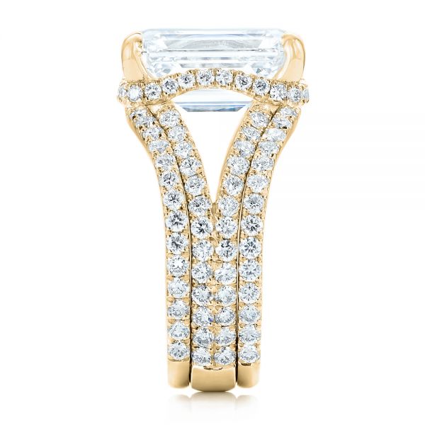 14k Yellow Gold 14k Yellow Gold Custom Diamond Engagement Ring - Side View - 103138