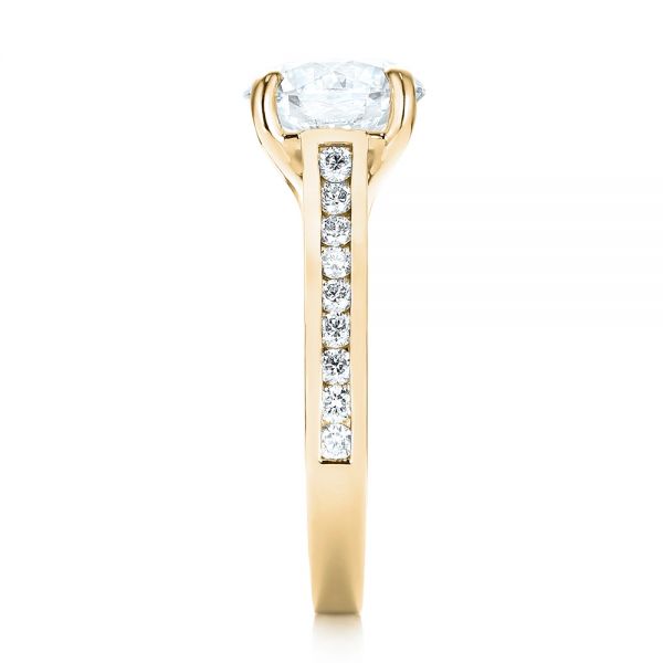 18k Yellow Gold 18k Yellow Gold Custom Diamond Engagement Ring - Side View -  103150