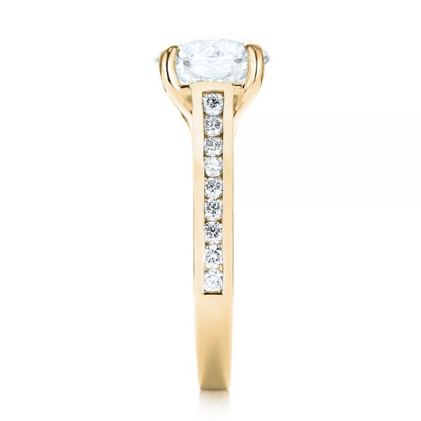 14k Yellow Gold 14k Yellow Gold Custom Diamond Engagement Ring - Side View - 103150