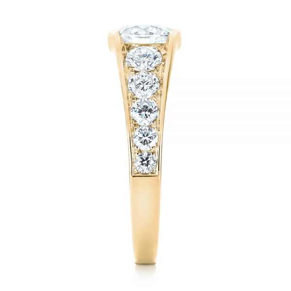 14k Yellow Gold 14k Yellow Gold Custom Diamond Engagement Ring - Side View -  103165