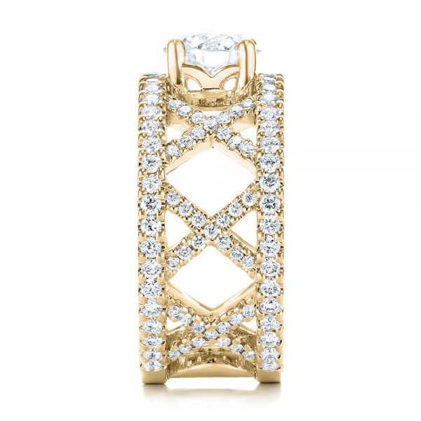 14k Yellow Gold 14k Yellow Gold Custom Diamond Engagement Ring - Side View - 103215