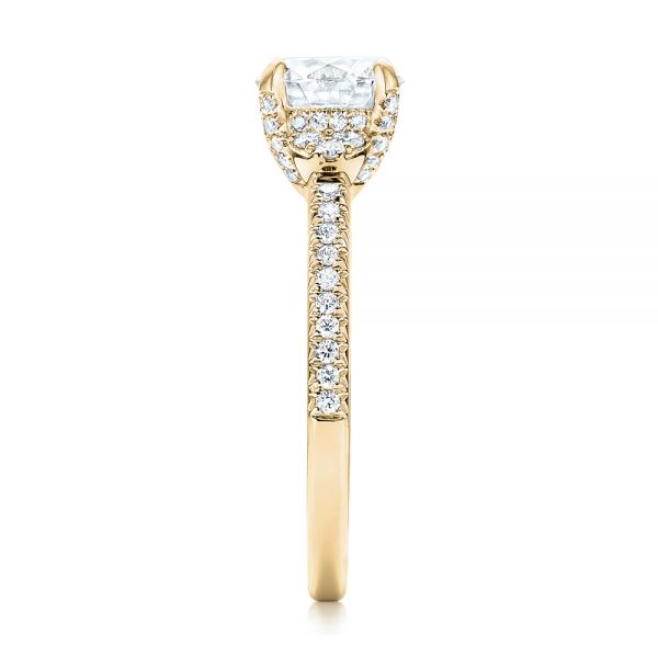14k Yellow Gold 14k Yellow Gold Custom Diamond Engagement Ring - Side View - 103219