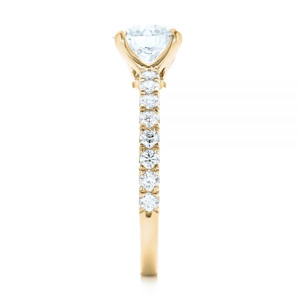14k Yellow Gold 14k Yellow Gold Custom Diamond Engagement Ring - Side View - 103235