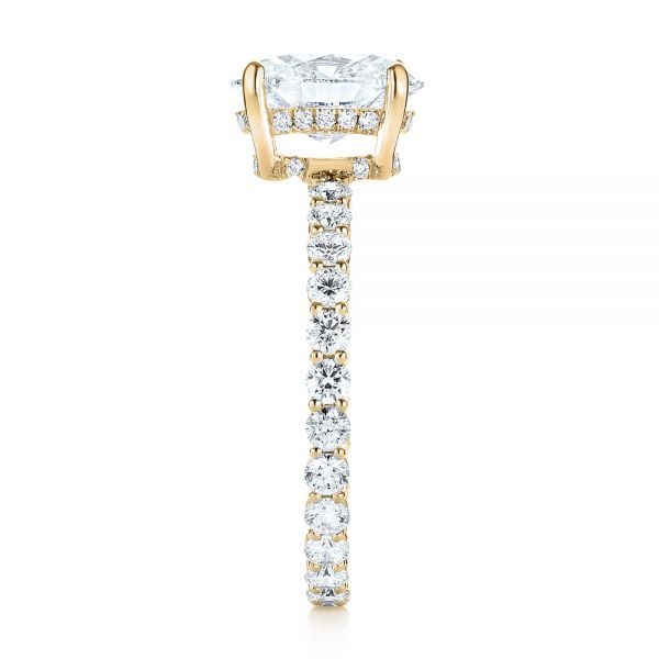 18k Yellow Gold 18k Yellow Gold Custom Diamond Engagement Ring - Side View - 103355