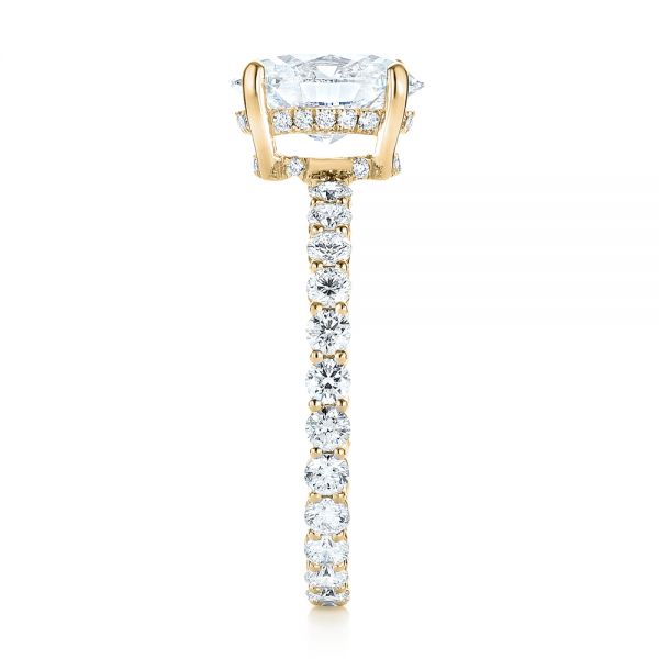 18k Yellow Gold 18k Yellow Gold Custom Diamond Engagement Ring - Side View -  103355