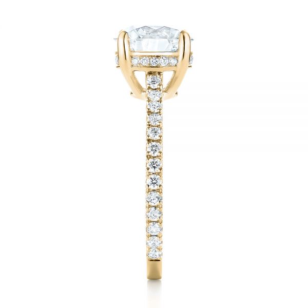 14k Yellow Gold 14k Yellow Gold Custom Diamond Engagement Ring - Side View -  103369