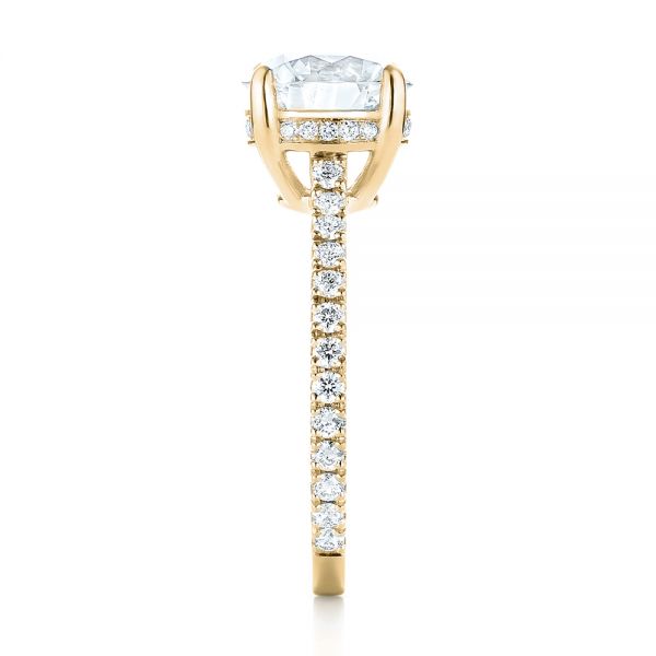 14k Yellow Gold 14k Yellow Gold Custom Diamond Engagement Ring - Side View - 103369