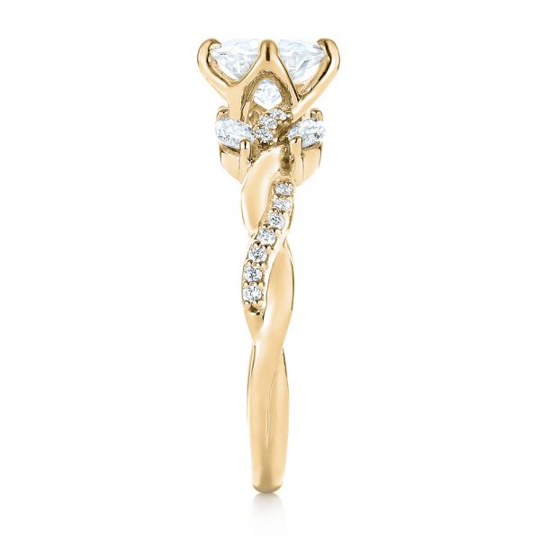18k Yellow Gold 18k Yellow Gold Custom Diamond Engagement Ring - Side View - 103418