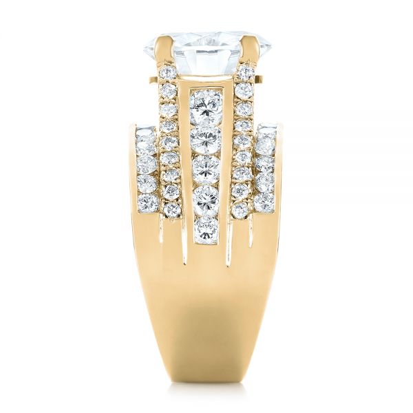 18k Yellow Gold 18k Yellow Gold Custom Diamond Engagement Ring - Side View -  103487