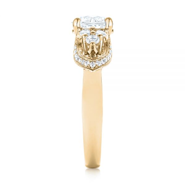 18k Yellow Gold 18k Yellow Gold Custom Diamond Engagement Ring - Side View -  103519