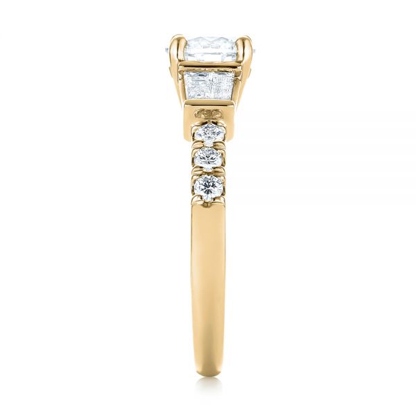 14k Yellow Gold 14k Yellow Gold Custom Diamond Engagement Ring - Side View -  103521