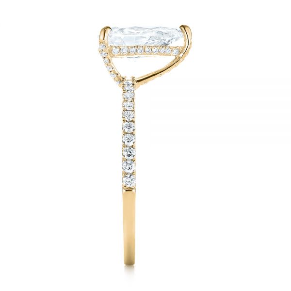 14k Yellow Gold 14k Yellow Gold Custom Diamond Engagement Ring - Side View - 103604