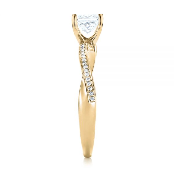 18k Yellow Gold 18k Yellow Gold Custom Diamond Engagement Ring - Side View -  103637