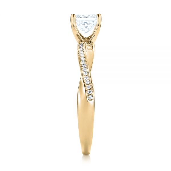14k Yellow Gold 14k Yellow Gold Custom Diamond Engagement Ring - Side View - 103637