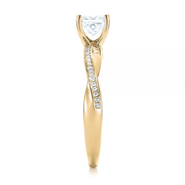 14k Yellow Gold 14k Yellow Gold Custom Diamond Engagement Ring - Side View -  103637