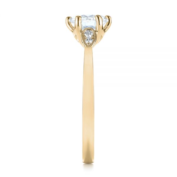 14k Yellow Gold 14k Yellow Gold Custom Diamond Engagement Ring - Side View - 104329